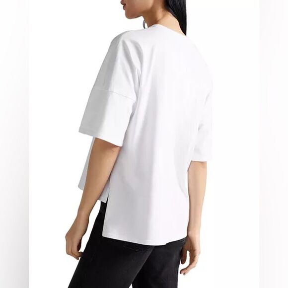 Ted Baker Floriyn Magnolia Tee Appliqué High Low Shirt White Size 2 = Small NEW - Picture 2 of 10